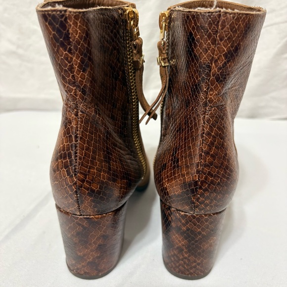 Michael Kors brown suede and snakeskin-print leather ankle boots - Picture 10 of 14